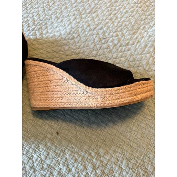 Black Espadrille Wedge Sandals Woman’s Size 8 - Picture 3 of 7